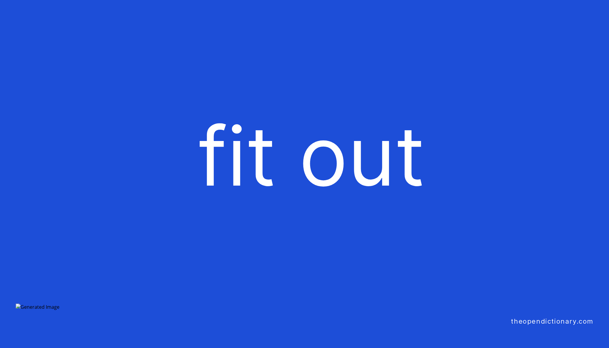 FIT OUT Phrasal Verb FIT OUT Definition, Meaning and Example